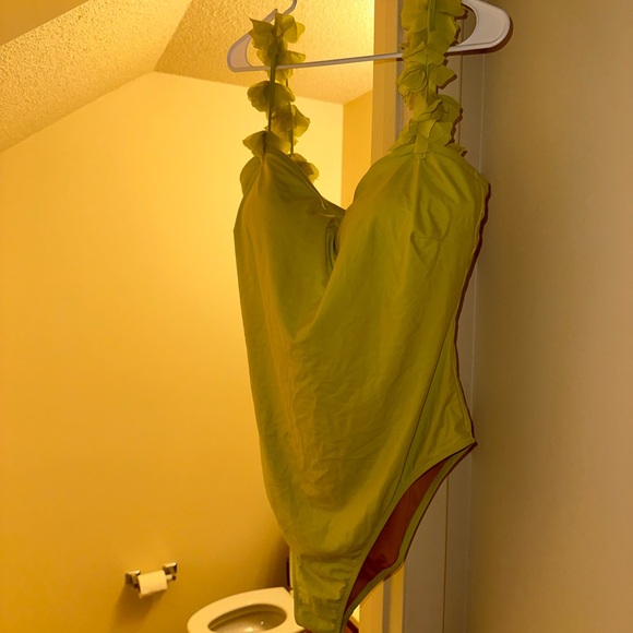 J. Crew Green One Piece Swim Suit, size 18 - Picture 3 of 3